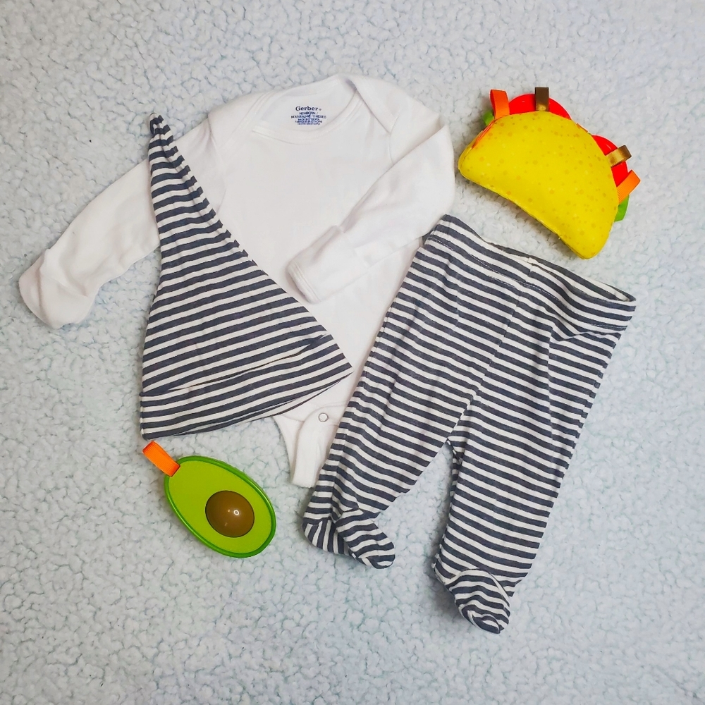 Gerber Striped Onesie Matching Set